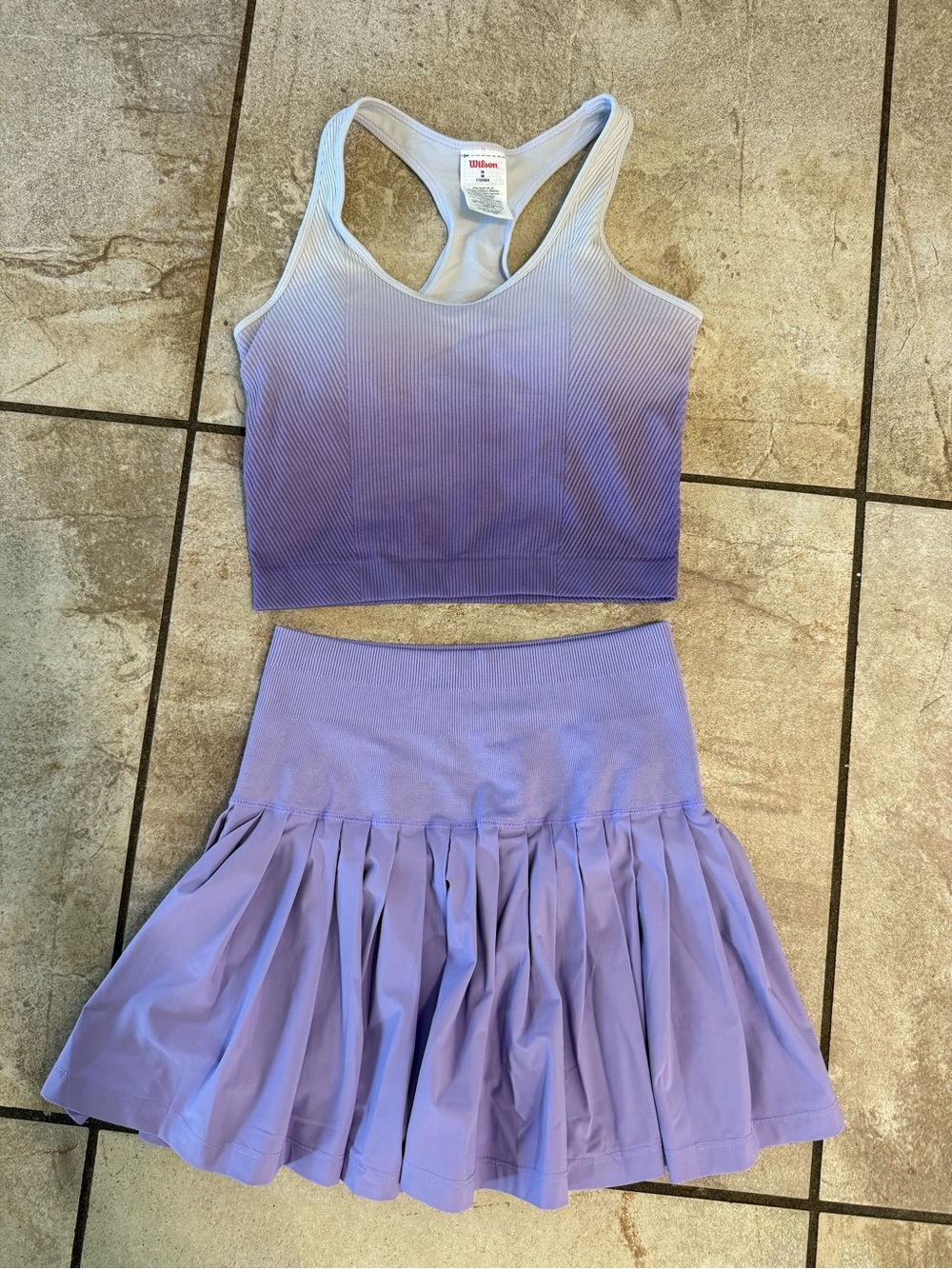Wilson Lavender Ombre Racerback Brami and Midtown High Rise Tennis Skirt Set